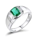 Men's Classic Emerald Gold Ring
