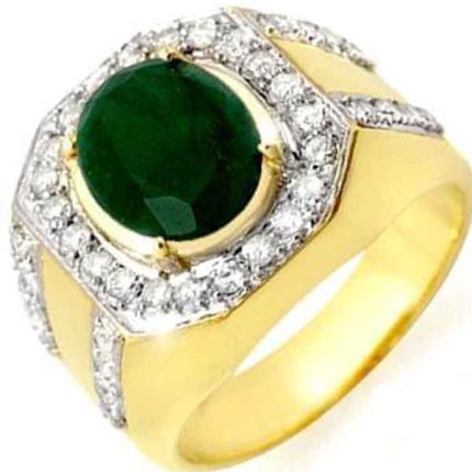 Men's Refined Emerald Gold Ring RGM1306 | Luxe Elegance