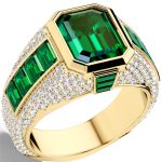 Mens Luxury Emerald Ring RGM17185