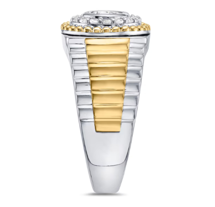 Luxury Rolex men's diamond ring featuring brilliant-cut diamond and 18k yellow gold
