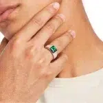 Buy Emerald Mens Rings - Stylish Emerald Cut Ring worn by a man