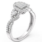 Women's baguette wedding ring, white gold jewelry, baguette-cut diamond and brilliant: Code RDF1157 - Image 4