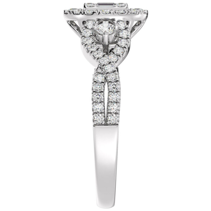 Women's baguette wedding ring, white gold jewelry, baguette-cut diamond and brilliant: Code RDF1157 - Image 3