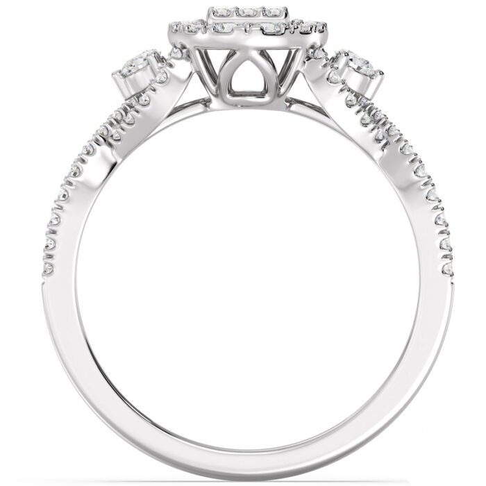 Women's baguette wedding ring, white gold jewelry, baguette-cut diamond and brilliant: Code RDF1157 - Image 5