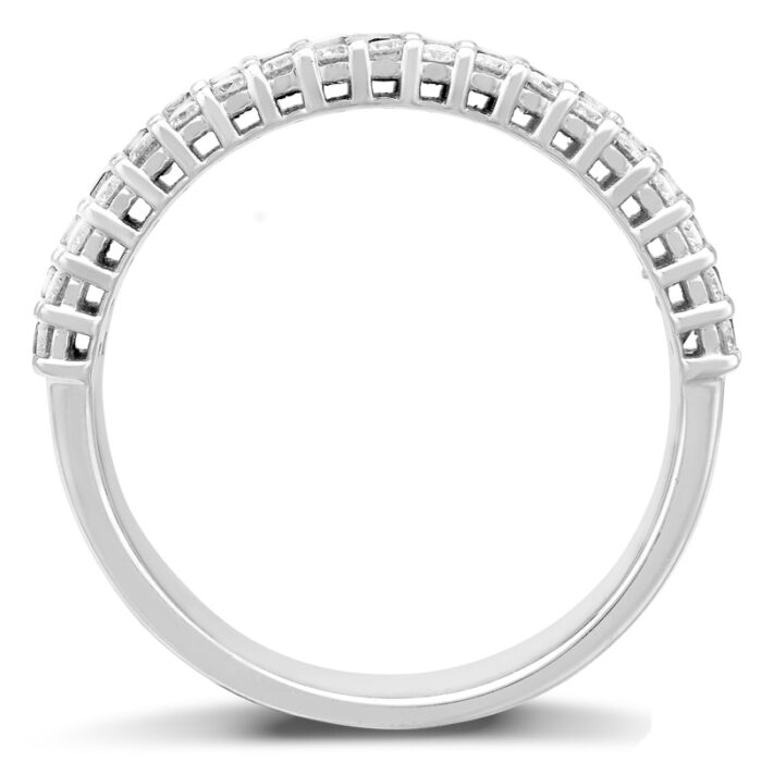 Women's gold wedding ring, eternity design, baguette cut diamond and brilliant ring, 18k white gold: Code RDF1162 - Image 3