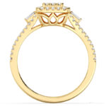 Women's diamond wedding ring, all-jewelry, special design, emerald and 18k yellow gold: Code RDF1163 - Image 5