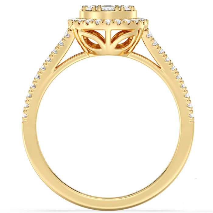 Stylish women's wedding ring model, diamond and baguette jewelry, 18k yellow gold: code RDF1161 - Image 5