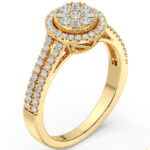 Stylish women's wedding ring model, diamond and baguette jewelry, 18k yellow gold: code RDF1161 - Image 3