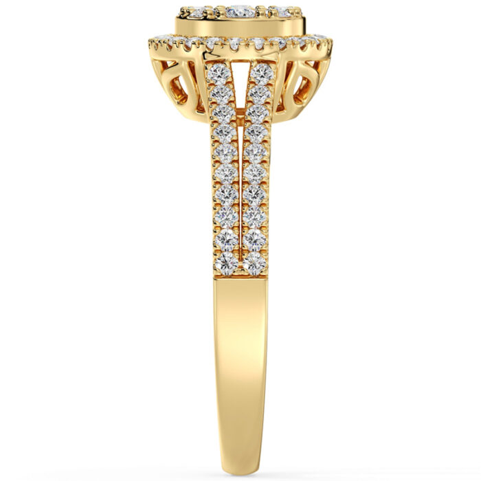 Stylish women's wedding ring model, diamond and baguette jewelry, 18k yellow gold: code RDF1161 - Image 4