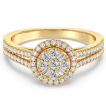 Stylish women's wedding ring model, diamond and baguette jewelry, 18k yellow gold: code RDF1161 - Image 2