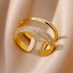 Women's gold ring, with diamond and 18-karat gold - white gold and yellow gold - 2024 fashion - Image 4