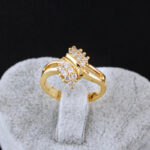 Attractive women's rings with diamonds and 100% 18k gold for women's engagement - best quality - Image 2