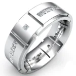 men’s white gold ring with princess-cut diamond WRGM1292