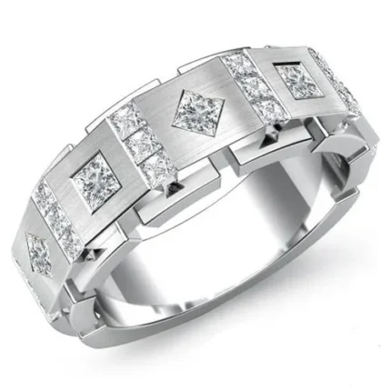 men’s white gold ring with diamonds