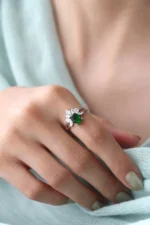 Luxury Gold Jewelry Ring – Code 10035 with Ruby and Emerald