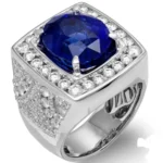 Luxury Men’s Ruby Rings 18K gold side view with diamonds RGM1711"