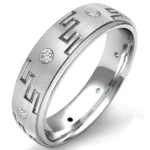 18k white gold versace diamond ring side view