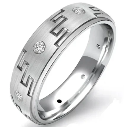 18k white gold versace diamond ring side view