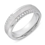 men’s white gold diamond band side angle