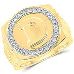 Men's gold diamonds ring RGM17196 in 18K yellow gold