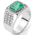 n’s Emerald Ring 18K white gold brilliant-cut diamond model RGM17198