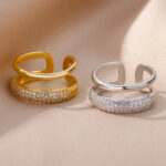 Women's gold ring, with diamond and 18-karat gold - white gold and yellow gold - 2024 fashion - Image 5