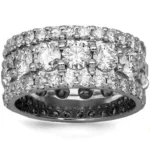 luxury men's diamond ring brilliant cut side view