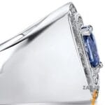 Luxury 18K white gold Men’s Sapphire Rings with blue sapphire and diamonds model RGM1640