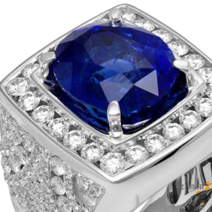 Luxury Men’s Ruby Rings 18K gold side view with diamonds RGM1711"