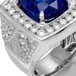 Luxury Men’s Ruby Rings 18K gold side view with diamonds RGM1711"