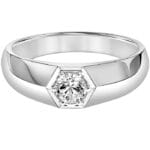 Men’s Solitaire Diamond Ring in 18K White Gold – Model WRGM1308