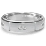 18k men’s white gold diamond ring in gift box