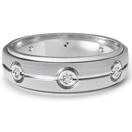 18K men’s gold ring with brilliant-cut diamonds WRGM1288