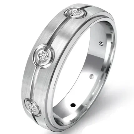 18K men’s gold ring with brilliant-cut diamonds WRGM1288