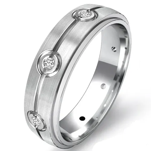 18K men’s gold ring with brilliant-cut diamonds WRGM1288