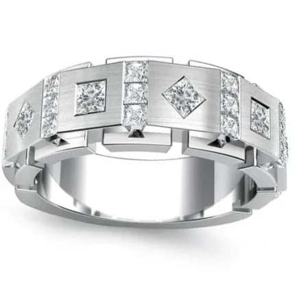 men’s white gold ring with diamonds