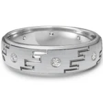 18k white gold versace diamond ring side view