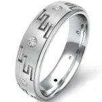 18k white gold versace diamond ring side view