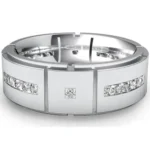 men’s white gold ring with princess-cut diamond WRGM1292
