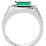 n’s Emerald Ring 18K white gold brilliant-cut diamond model RGM17198