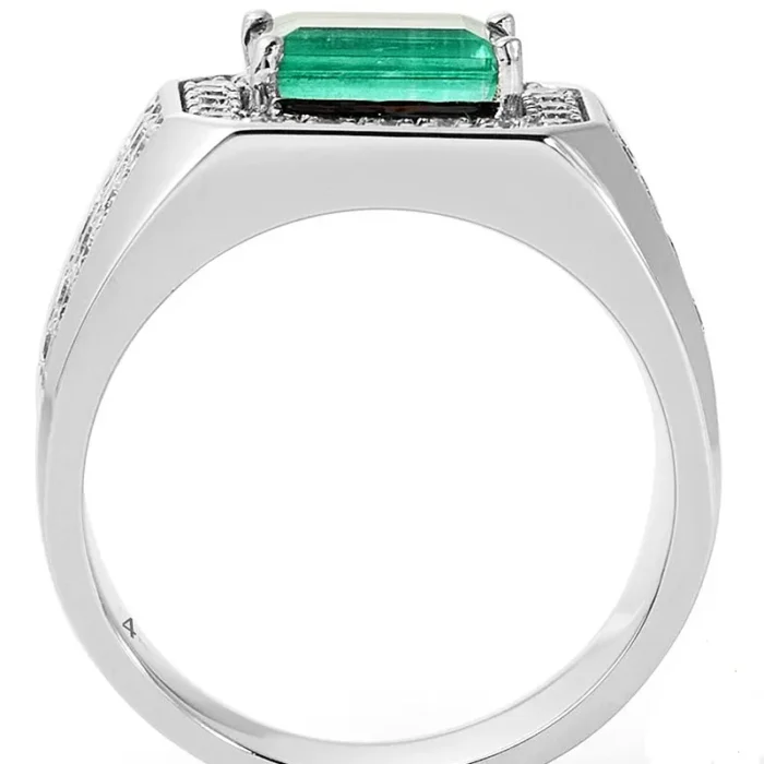 n’s Emerald Ring 18K white gold brilliant-cut diamond model RGM17198