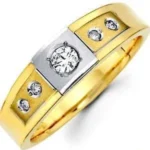 Yellow Gold Band with Diamond – Model rdm1059