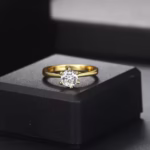 Classic 1 carat women's gold ring, 18k gold, wedding ring, suitable for wedding anniversary and engagement, R174 - Image 2