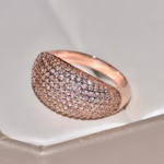 Genuine 18K gold rings for women, luxury diamond jewelry in three different models - Image 3