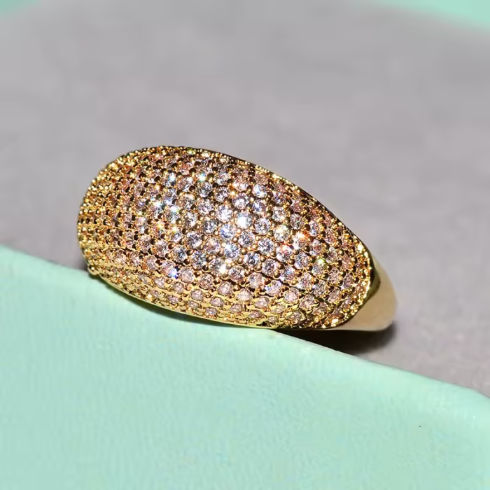 Genuine 18K gold rings for women, luxury diamond jewelry in three different models - Image 2