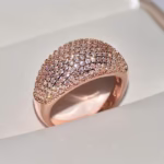 Genuine 18K gold rings for women, luxury diamond jewelry in three different models - Image 4