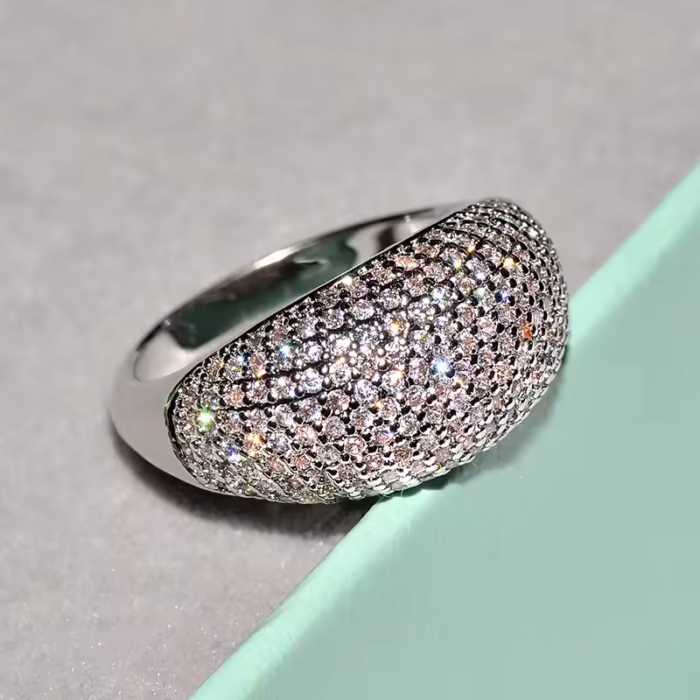 Genuine 18K gold rings for women, luxury diamond jewelry in three different models - Image 5