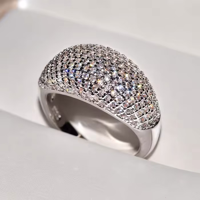 Genuine 18K gold rings for women, luxury diamond jewelry in three different models - Image 6