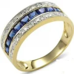 Men’s Gold Ring RGM1441 with Sapphire and Diamonds