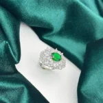 Radiant Oval Emerald Gold Ring – Code 10270